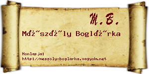 Mészöly Boglárka névjegykártya